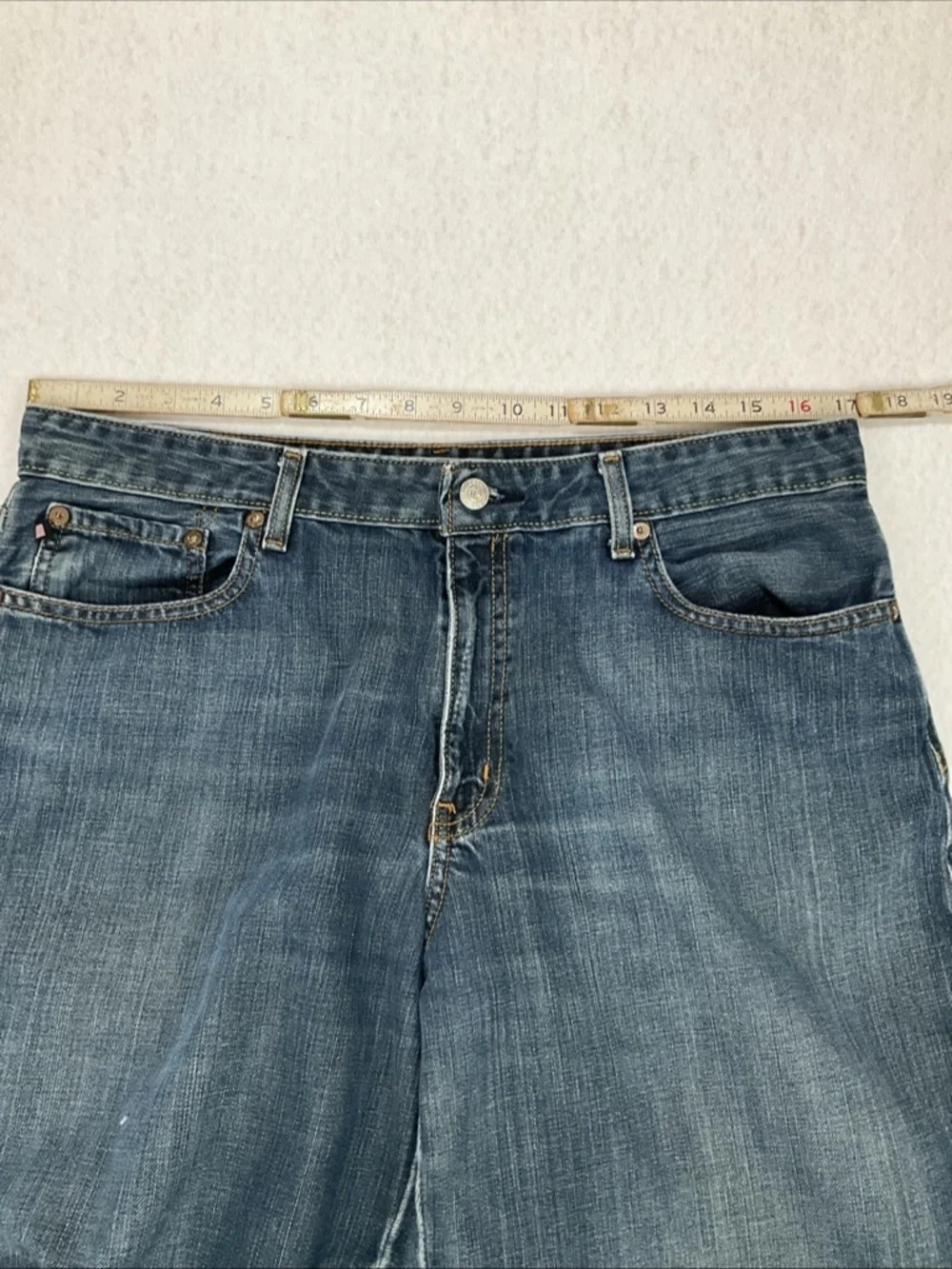 Polo Ralph Lauren Saturday Jean Womens Blue Cotton Straight Leg Denim Size 14